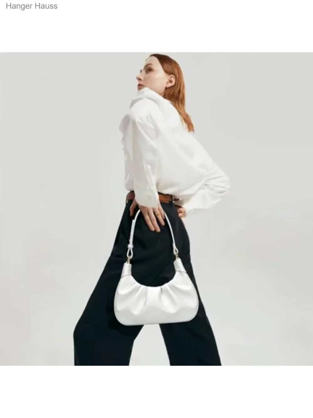 Shoulder Bag Crescent Handbag Ruched Purse Underarm Bag Mini Hobo with